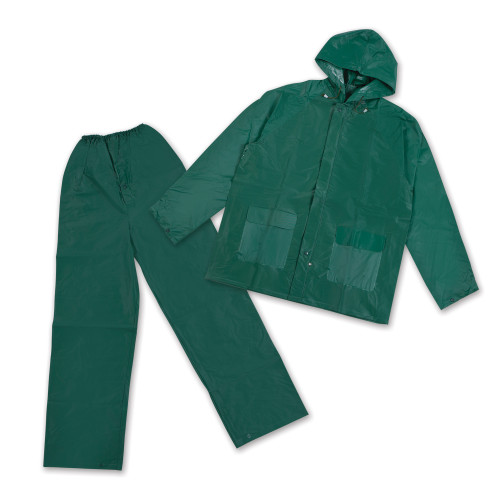Stansport 2-Piece Laminated Industrial Rainsuit Green