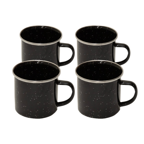 Stansport Deluxe 24-Piece Enamel Tableware Set Black