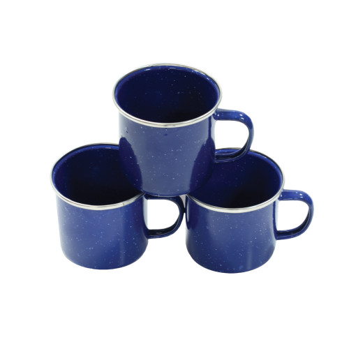 Stansport Deluxe 24-Piece Enamel Tableware Set Blue