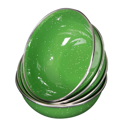 Stansport Deluxe 24-Piece Enamel Tableware Set Green