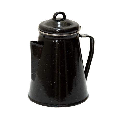 Stansport Enamel Percolator Coffee Pot & 4 Mug Set Black