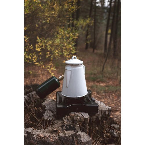 Stansport Enamel Percolator Coffee Pot & 4 Mug Set White