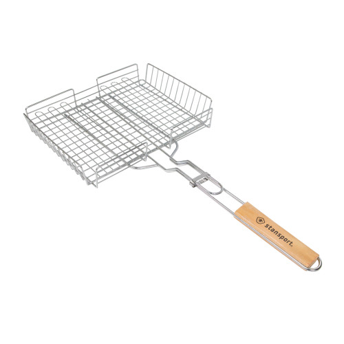 stansport Heavy Duty Basket Broiler with Lockable Grill Grate