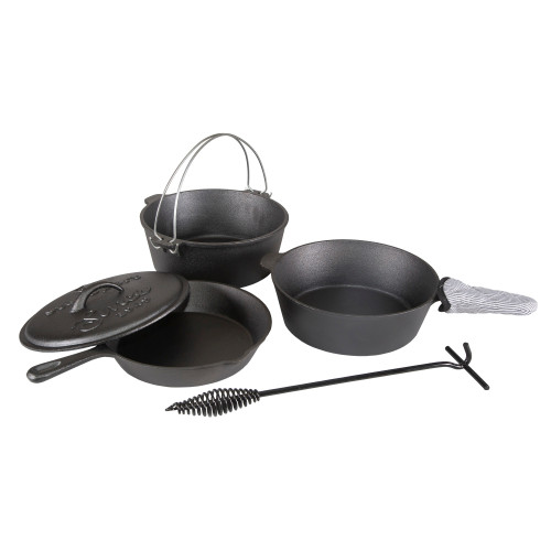 stansport Pre-Seasoned Cast Iron Cook Set 6 Piece Set