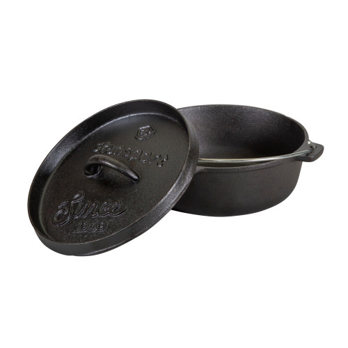 Stansport Pre-Seasoned Cast Iron Dutch Oven Flat Bottom