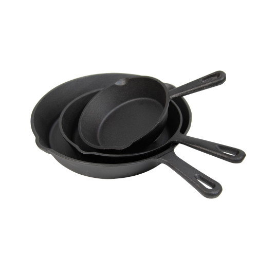 stansport Pre-Seasoned Cast Iron Skillets 3 Piece Set