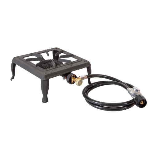 stansport Single Burner Cast Iron Stove with Regulator Hose