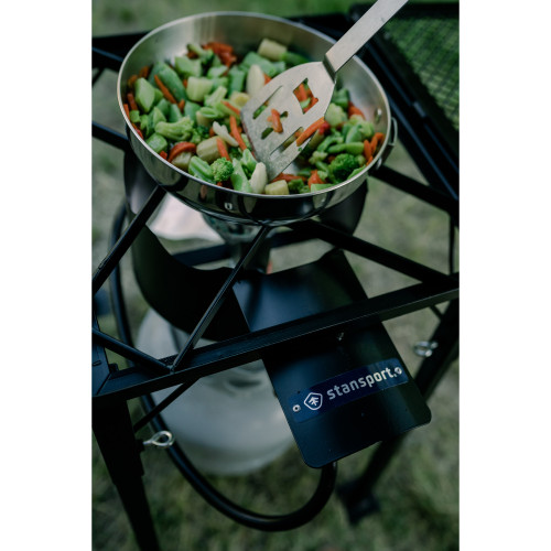 Stansport Single Burner Outdoor Propane Stove With Mesh Shelf