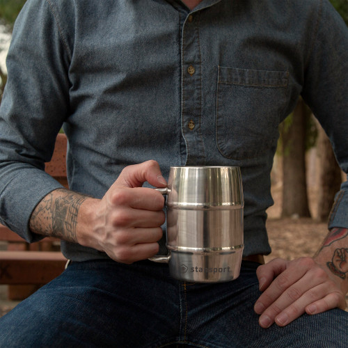 Stansport 16 OZ. Double Wall Camp Mug Silver