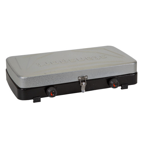 Stansport 2-Burner Regulated Propane Stove Silver