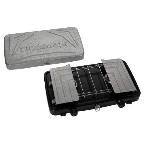 Stansport 2-Burner Regulated Propane Stove Silver