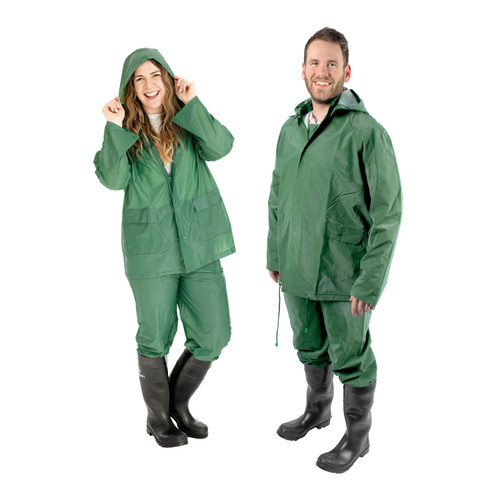 stansport 3-Piece Deluxe Rainsuit Green