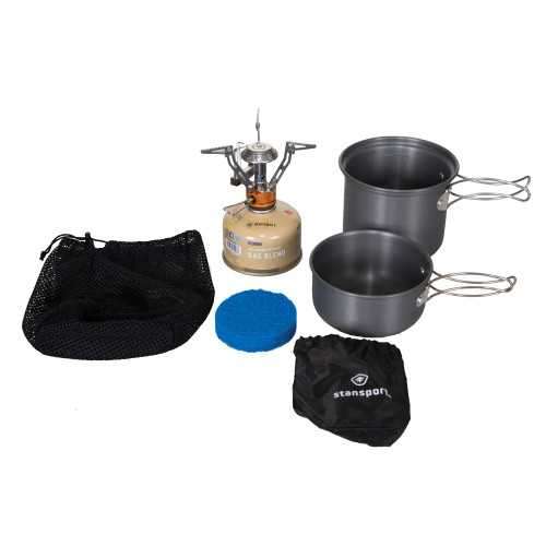 stansport Backpack Stove with Fuel & Cook Set