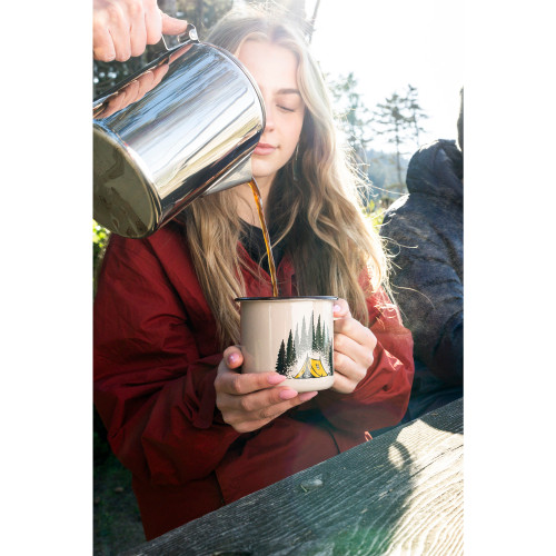 Stansport Camp Scene 24 OZ Enamel Mug Set - 2 Pack