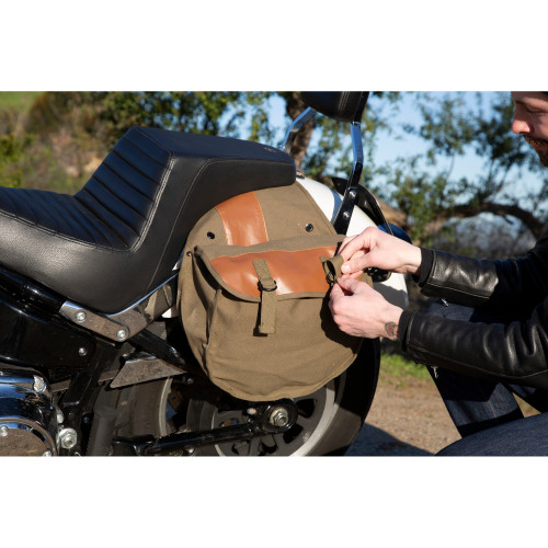 Stansport Canvas Saddle Bag O.D. Green