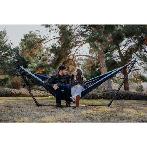 Stansport Double Nylon Hammock Navy/Light Blue