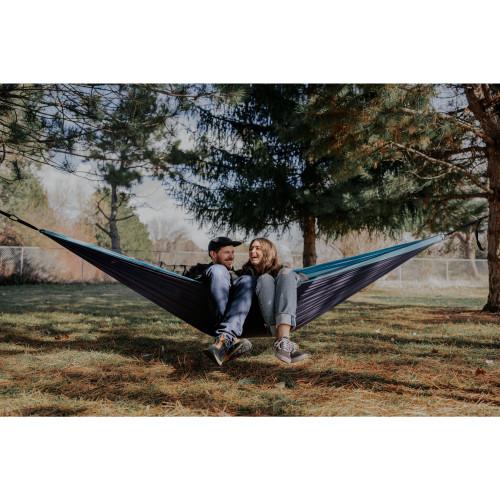 Stansport Double Nylon Hammock Navy/Light Blue