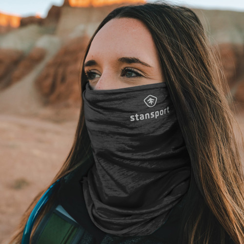 stansport Microfiber Neck Gaiter Dark Grey