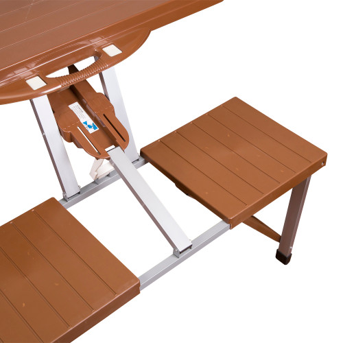 Stansport Picnic Table And Umbrella Brown Combo