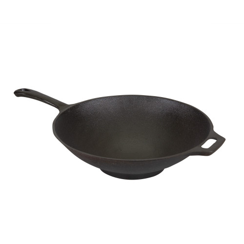stansport Pre-Seasoned Cast Iron Wok 12.5" Diameter