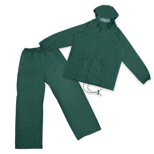 stansport PVC-Nylon Deluxe Rain Suit Forest Green