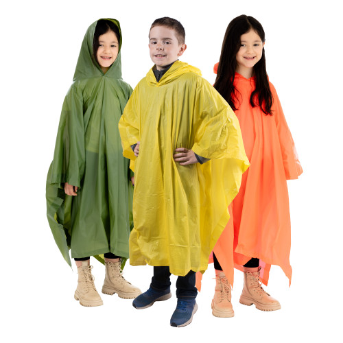 Stansport Youth Vinyl Poncho Assorted 4 Pack