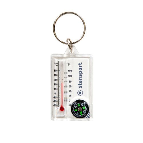 stansport Zipper Pull Compass and Thermometer