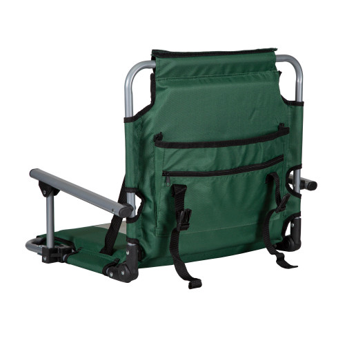 Stansport Tubular Frame Folding Stadium Seat With Arms Green/Tan
