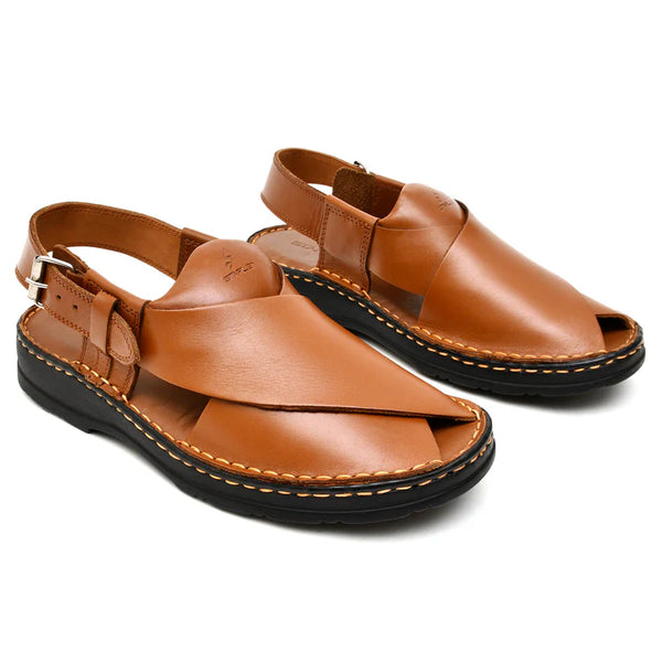 Starlet LEATHER PESHAWARI CHAPPAL - 04006P TAN MEN PESHAWARI