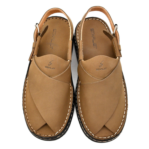 Starlet LEATHER PESHAWARI CHAPPAL - 4006 FAWN MEN PESHAWARI