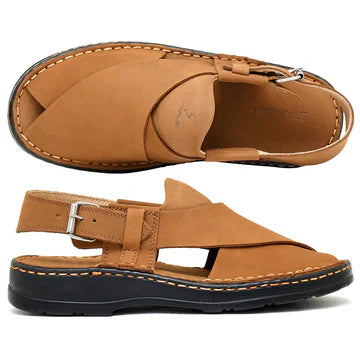 Starlet LEATHER PESHAWARI CHAPPAL - 4006 MUSTARD MEN PESHAWARI