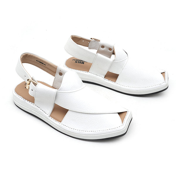 Starlet LEATHER PESHAWARI CHAPPAL - ATG0009 - WHITE MEN PESHAWARI