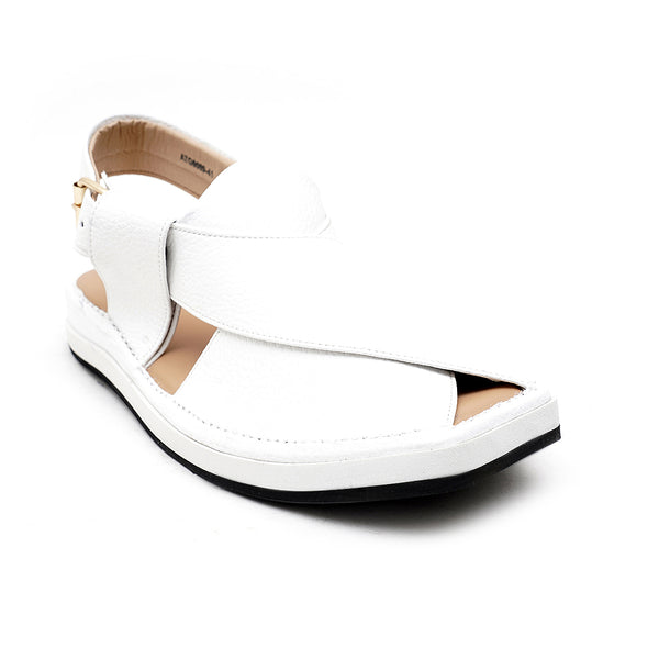 starlet LEATHER PESHAWARI CHAPPAL - ATG0009 - WHITE MEN PESHAWARI