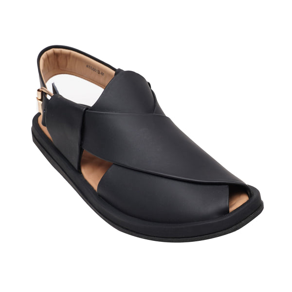 Starlet LEATHER PESHAWARI CHAPPAL - ATG0012 BLACK MEN PESHAWARI