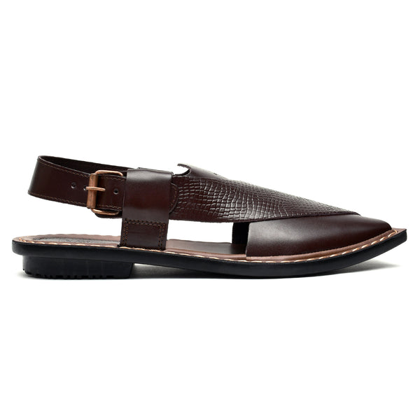 starlet LEATHER PESHAWARI CHAPPAL - CHARSADA-014 BROWN MEN PESHAWARI