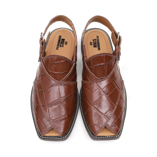 Starlet LEATHER PESHAWARI CHAPPAL - FRG-0005 - BROWN MEN PESHAWARI