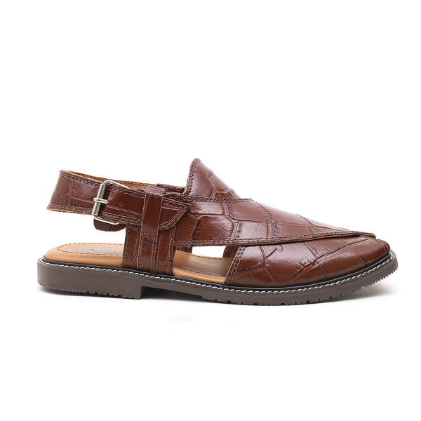 starlet LEATHER PESHAWARI CHAPPAL - FRG-0005 - BROWN MEN PESHAWARI