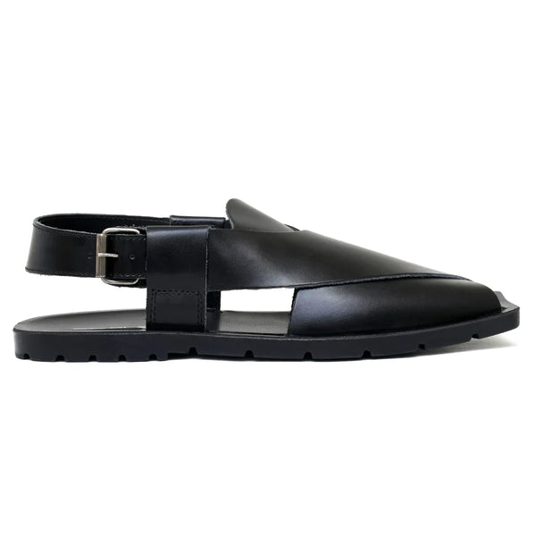 starlet LEATHER PESHAWARI CHAPPAL - NPT-01 BLACK MEN PESHAWARI