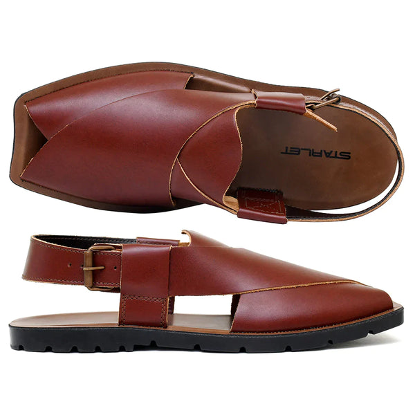 Starlet LEATHER PESHAWARI CHAPPAL - NPT-01 MAROON MEN PESHAWARI