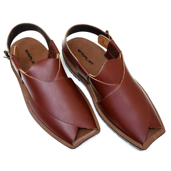 Starlet LEATHER PESHAWARI CHAPPAL - NPT-01 MAROON MEN PESHAWARI