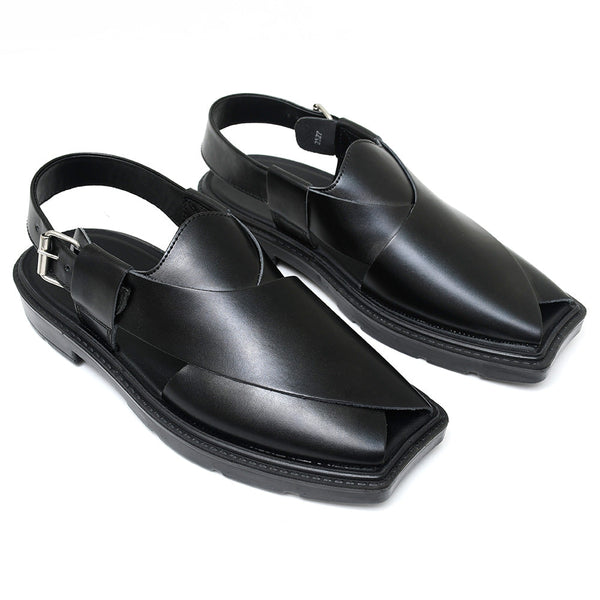 Starlet LEATHER PESHAWARI CHAPPAL - PAHARI-002 BLACK MEN PESHAWARI