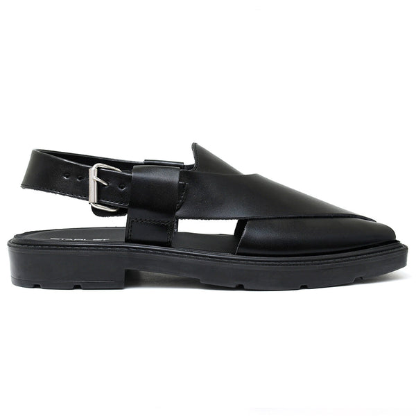 starlet LEATHER PESHAWARI CHAPPAL - PAHARI-002 BLACK MEN PESHAWARI