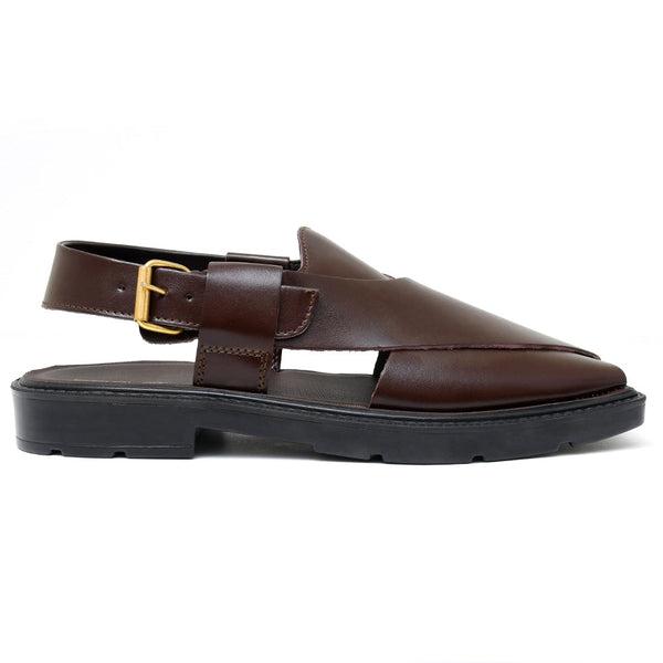 starlet LEATHER PESHAWARI CHAPPAL - PAHARI-002 BROWN MEN PESHAWARI