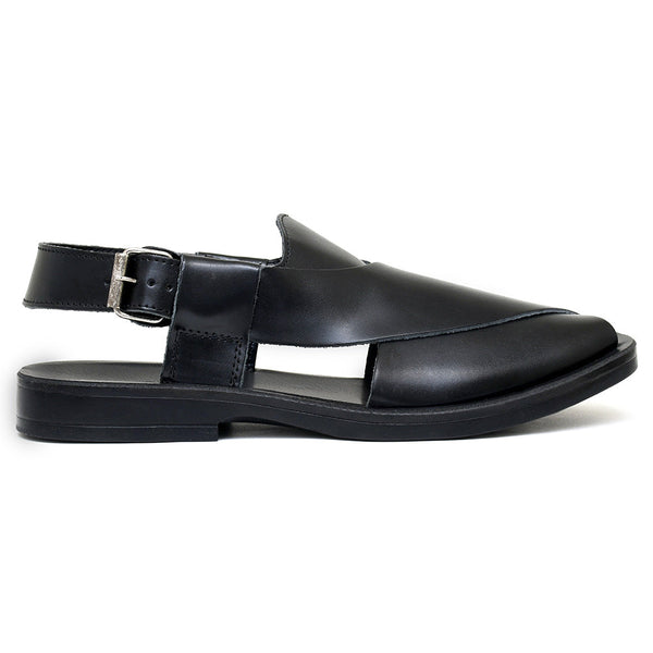 starlet LEATHER PESHAWARI CHAPPAL - PS-1501 BLACK MEN PESHAWARI