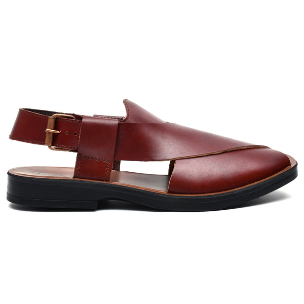 starlet LEATHER PESHAWARI CHAPPAL - PS-1501 MAROON MEN PESHAWARI