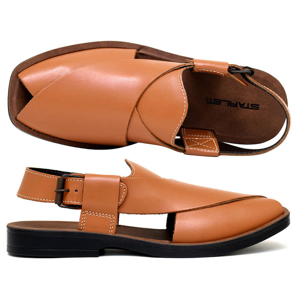 Starlet LEATHER PESHAWARI CHAPPAL - PS-1501 TAN MEN PESHAWARI