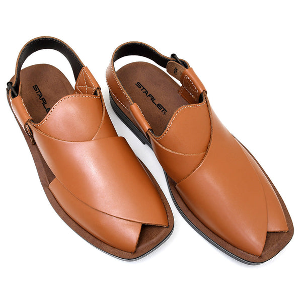 Starlet LEATHER PESHAWARI CHAPPAL - PS-1501 TAN MEN PESHAWARI