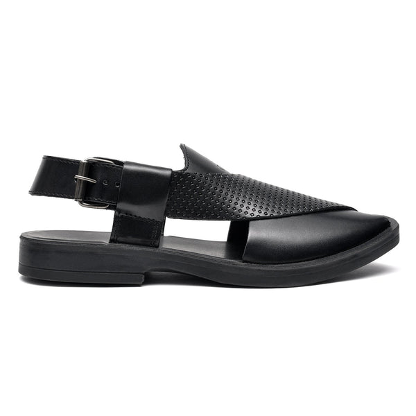 starlet LEATHER PESHAWARI CHAPPAL - PS-1515 BLACK MEN PESHAWARI
