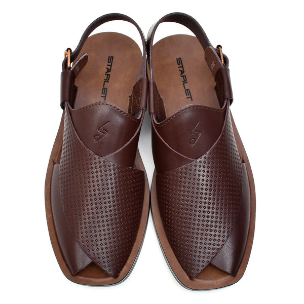 Starlet LEATHER PESHAWARI CHAPPAL - PS-1515 BROWN MEN PESHAWARI