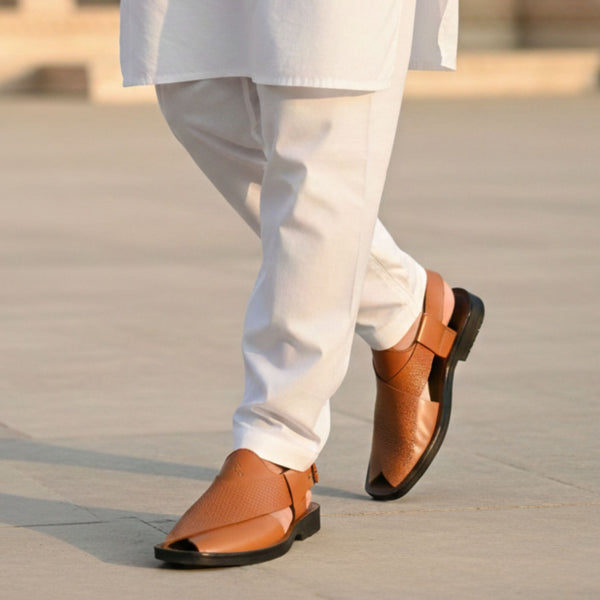 starlet LEATHER PESHAWARI CHAPPAL - PS-1515 TAN MEN PESHAWARI